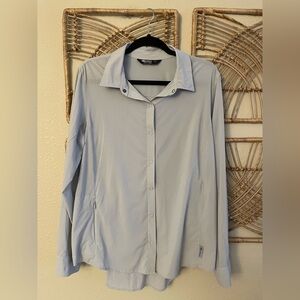 Outdoor Research Women's Astroman Long Sleeve Sun Shirt Pebble Gray 2022 Sz L B8